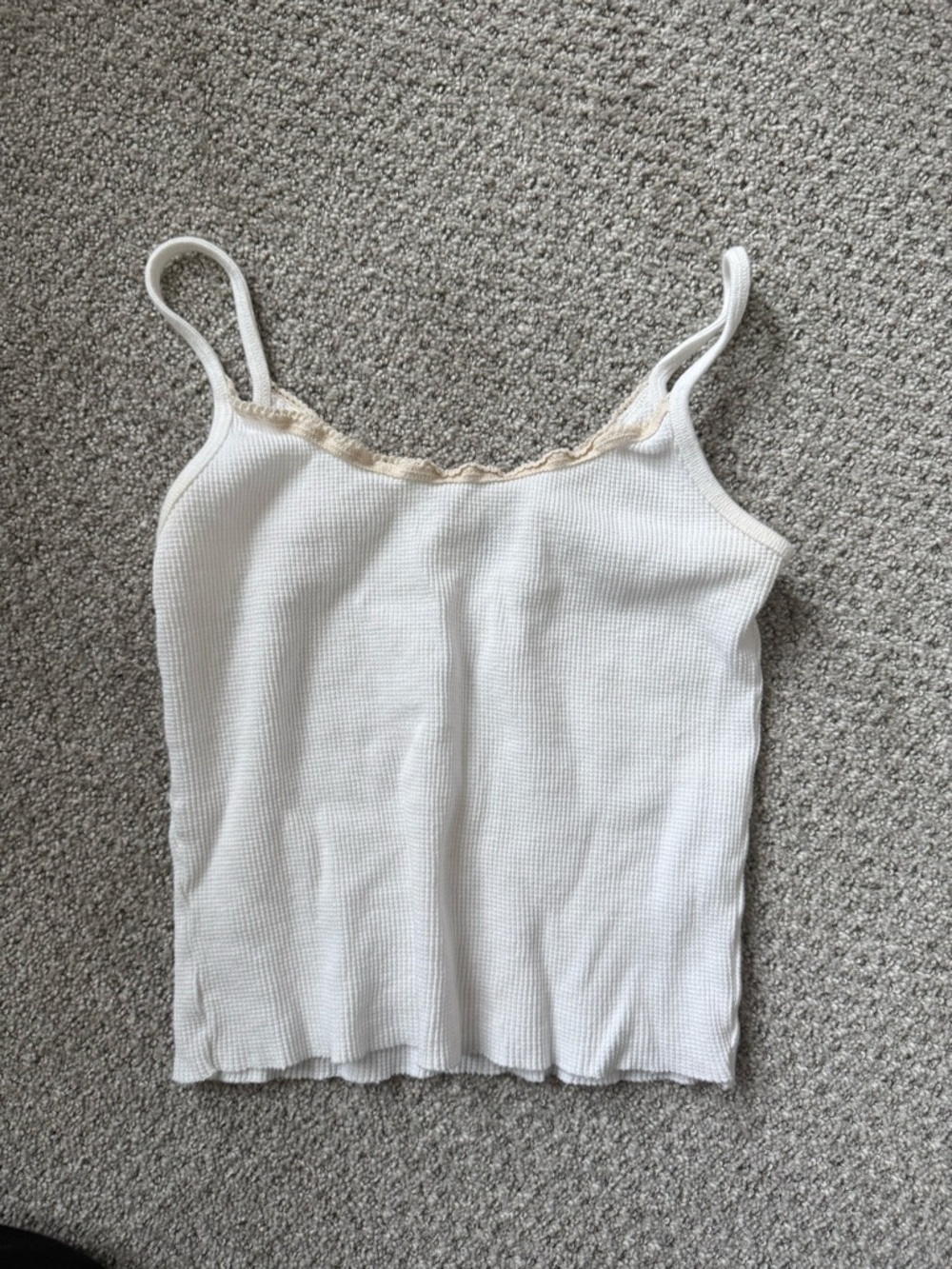 Brandy Melville Ribbed Lace-Trim Cami Tank